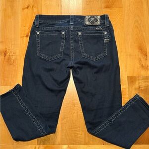 Miss Me Dark Blue is Denim Crop Skinny Jeans 29x26